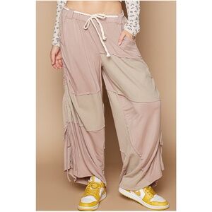 POL Women's Wide Leg Pants - Beige and Taupe